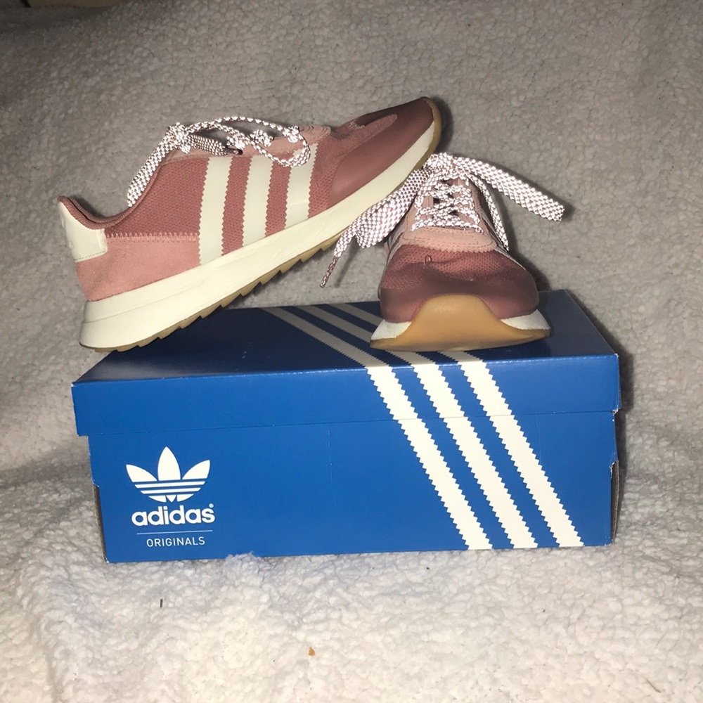 Pink adidas FLB W with gum soles
